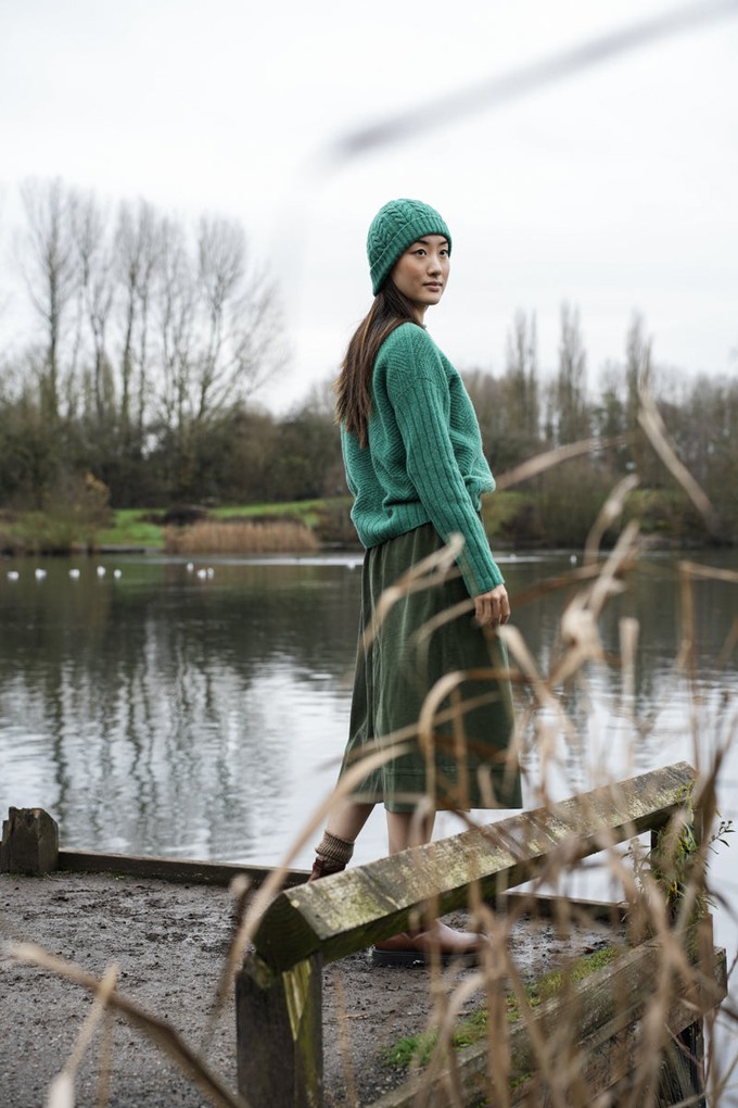 Shika Lambswool Knitted Jumper in Emerald from Beaumont Organic