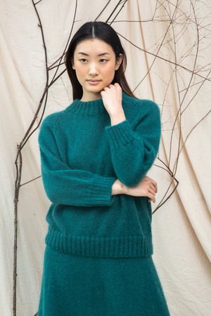 Solstice Mohair Knitted Jumper in Pine by HANNAH BEAUMONT from Beaumont Organic