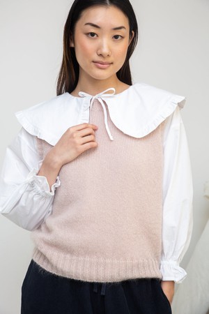 Arosa Mohair Knitted Vest in Shell Pink by HANNAH BEAUMONT from Beaumont Organic