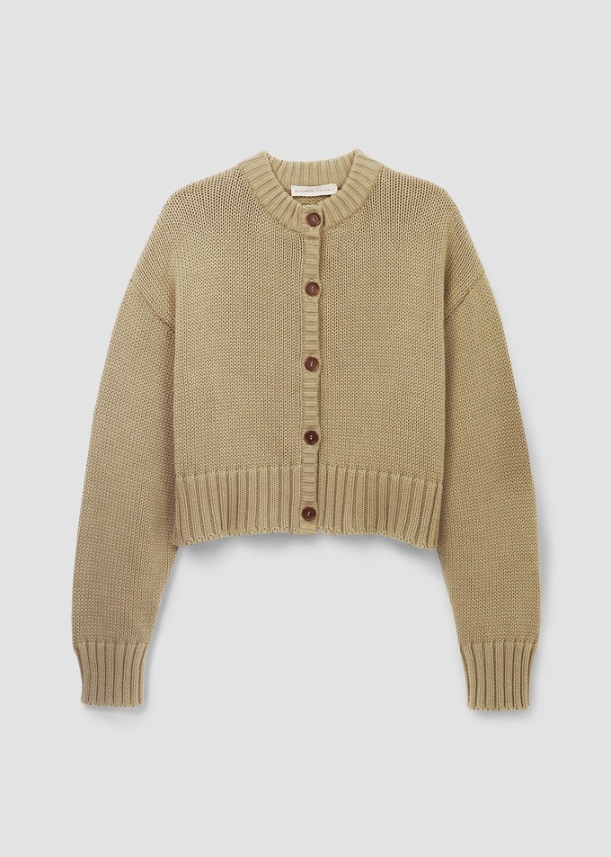 Sugi Organic Cotton Cardigan in Taupe from Beaumont Organic