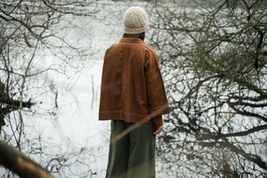 Dylan-Leigh Recycled Cotton Denim Overshirt in Bark Brown from Beaumont Organic