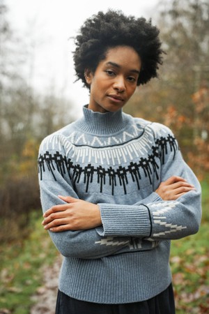 Hawthorne Recycled Wool Knitted Jumper in Sky Blue from Beaumont Organic