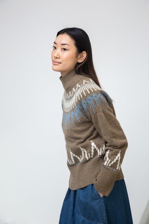 Hawthorne Recycled Wool Knitted Jumper in Taupe Marl from Beaumont Organic