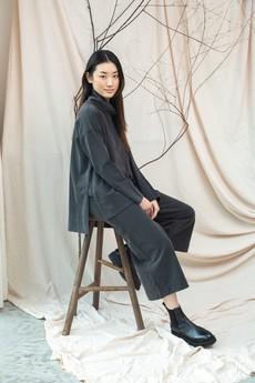 Taya Organic Cotton Felpe Trousers in Charcoal Stonewash via Beaumont Organic