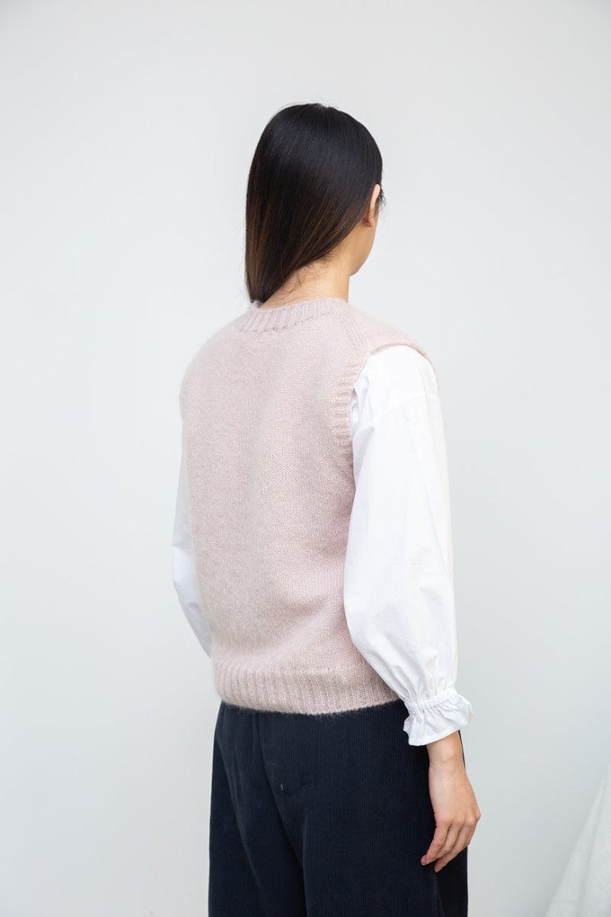 Arosa Mohair Knitted Vest in Shell Pink by HANNAH BEAUMONT from Beaumont Organic