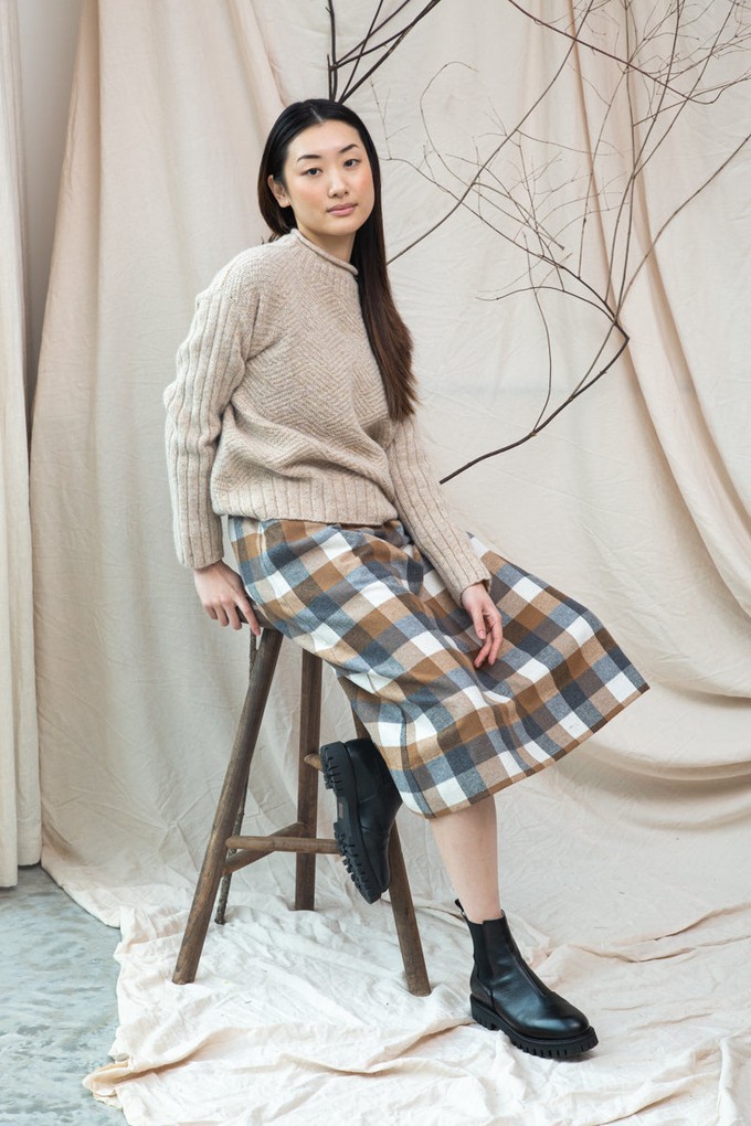 Shika Lambswool Knitted Jumper in Cream Marl from Beaumont Organic