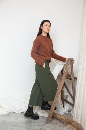 Shika Lambswool Knitted Jumper in Rust Marl from Beaumont Organic