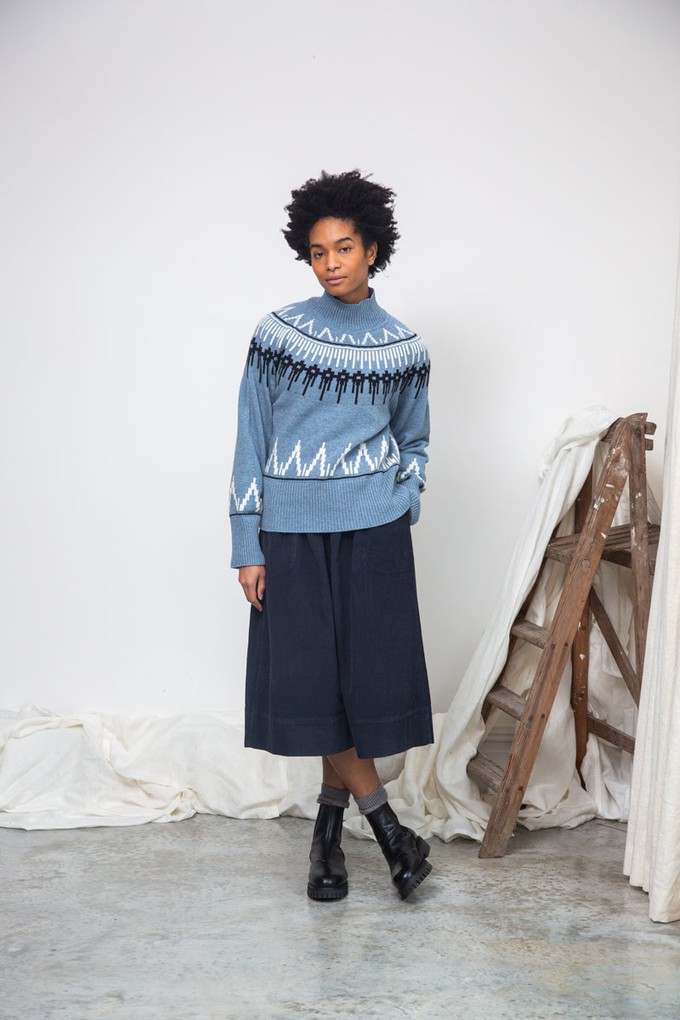Hawthorne Recycled Wool Knitted Jumper in Sky Blue from Beaumont Organic