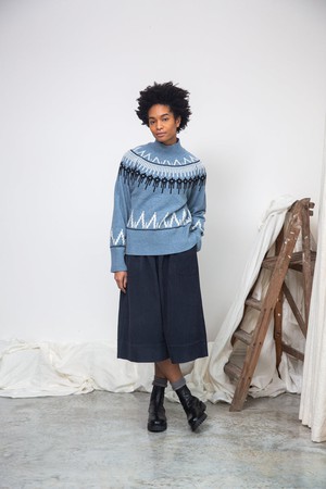 Hawthorne Recycled Wool Knitted Jumper in Sky Blue from Beaumont Organic