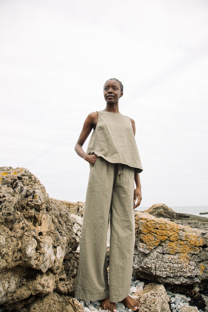 Effi Cotton Linen Vest in Sand S Preloved from Beaumont Organic