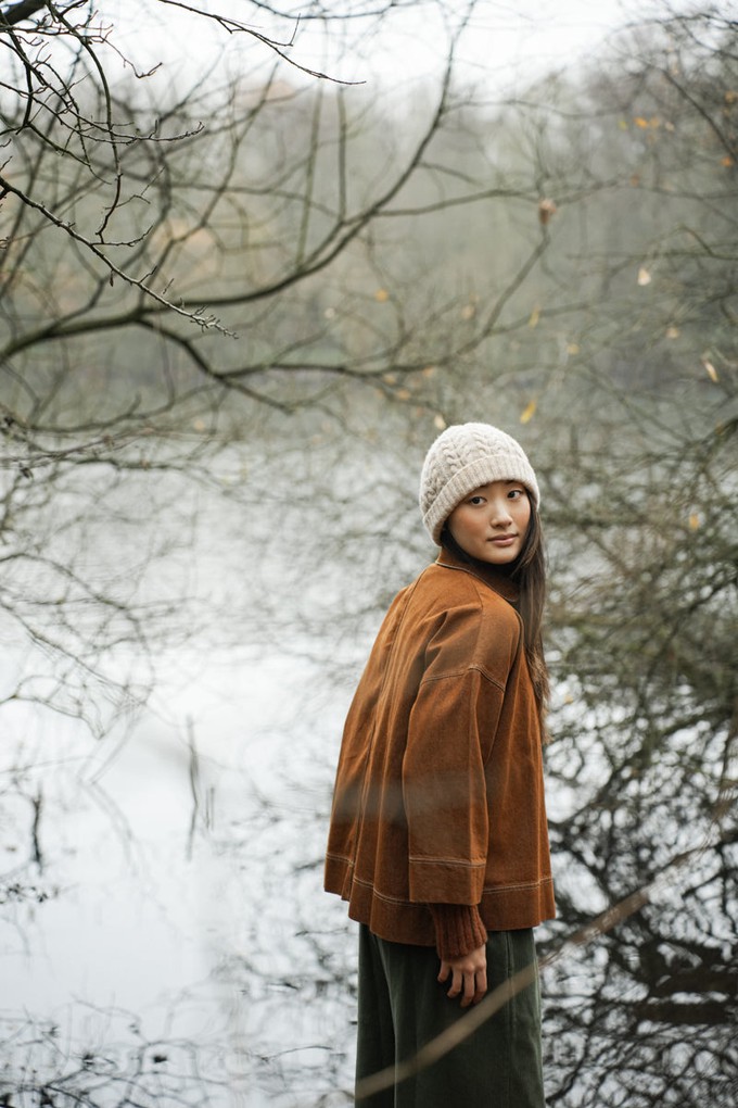 Brogan Lambswool Knitted Hat in Cream Marl from Beaumont Organic