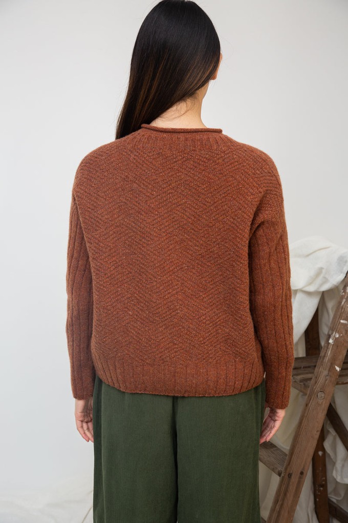 Shika Lambswool Knitted Jumper in Rust Marl from Beaumont Organic