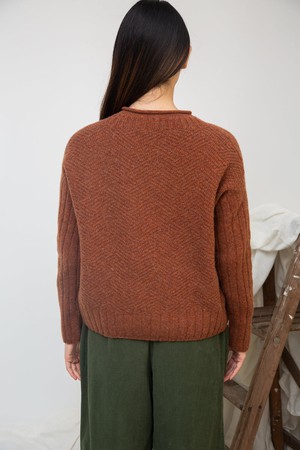 Shika Lambswool Knitted Jumper in Rust Marl from Beaumont Organic