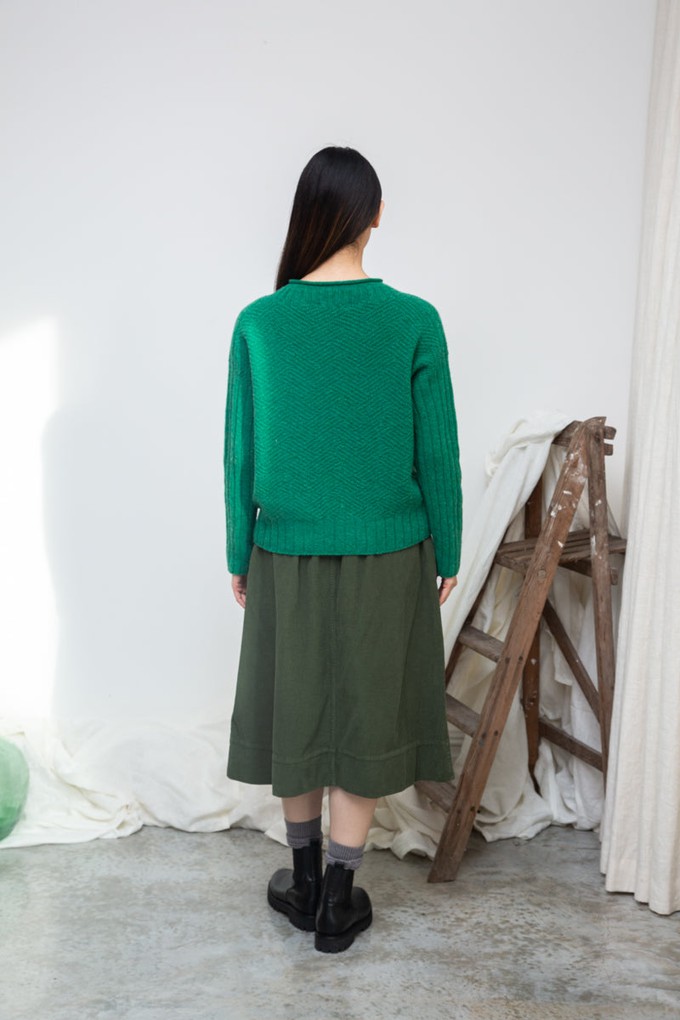 Shika Lambswool Knitted Jumper in Emerald from Beaumont Organic