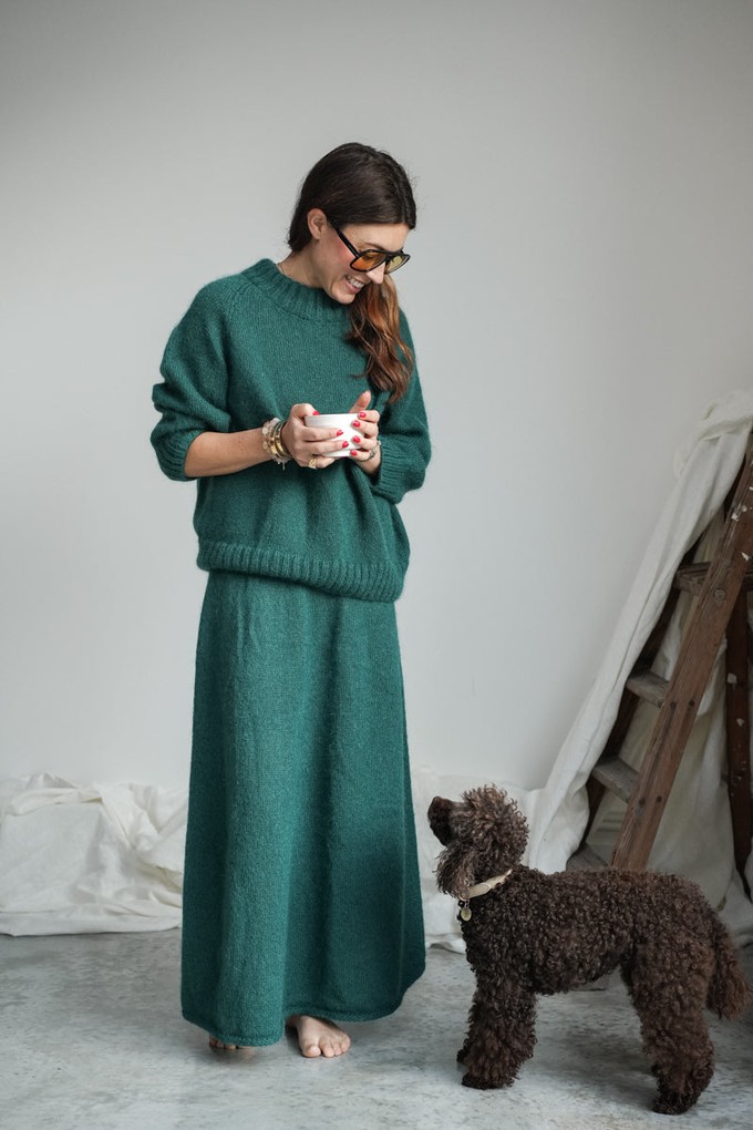 Solstice Mohair Knitted Jumper in Pine by HANNAH BEAUMONT from Beaumont Organic