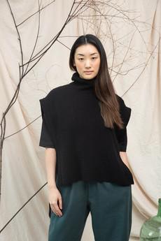 Kanon Recycled Wool Knitted Vest in Black via Beaumont Organic