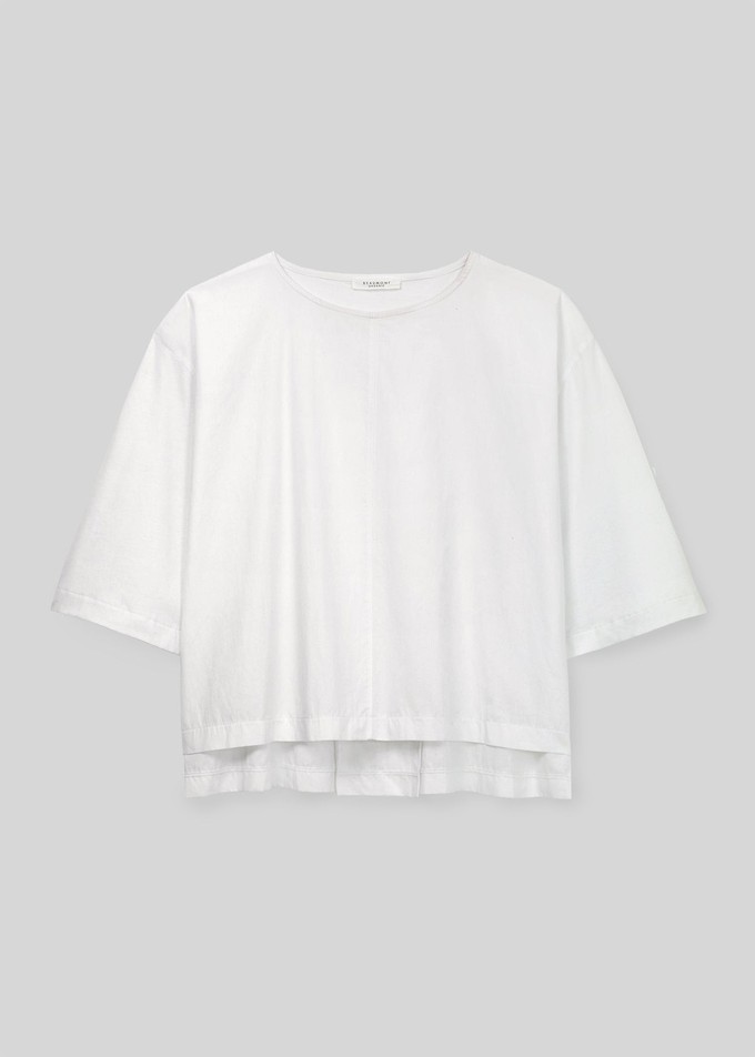 Shay Organic Cotton Jersey and Poplin Top in White from Beaumont Organic