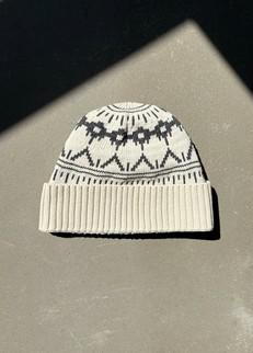 Evie-Sue Organic Cotton Knitted Hat in Ecru Marl via Beaumont Organic