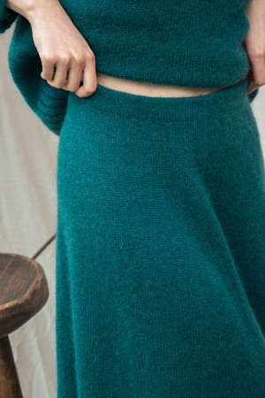 Rosalia Mohair Knitted Skirt in Pine by HANNAH BEAUMONT from Beaumont Organic