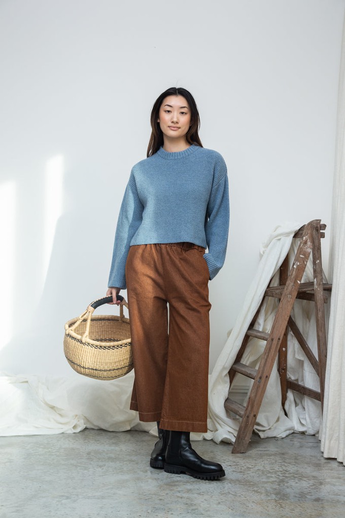 Leo Recycled Wool Knitted Jumper in Sky Blue Marl from Beaumont Organic