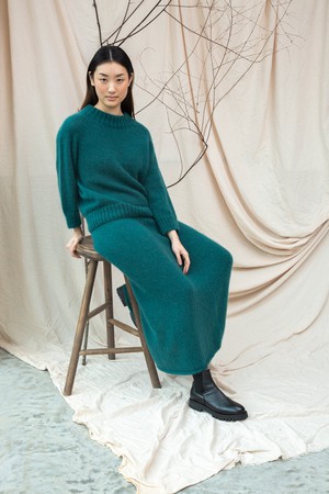 Solstice Mohair Knitted Jumper in Pine by HANNAH BEAUMONT from Beaumont Organic