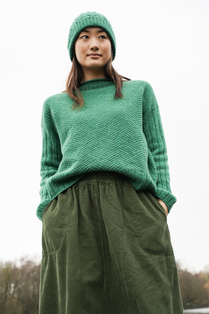 Shika Lambswool Knitted Jumper in Emerald from Beaumont Organic
