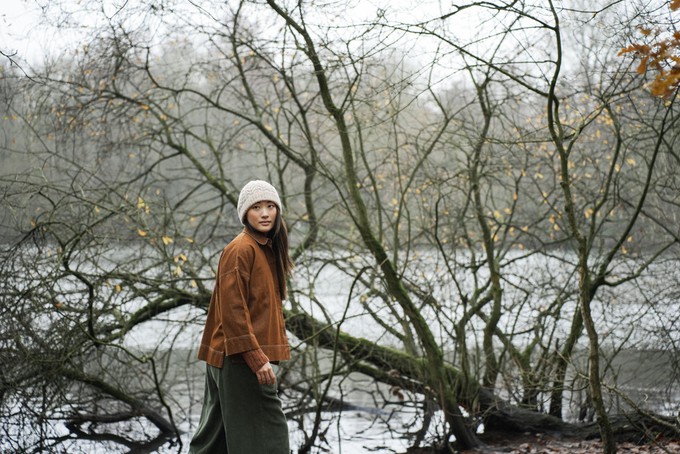 Dylan-Leigh Recycled Cotton Denim Overshirt in Bark Brown from Beaumont Organic