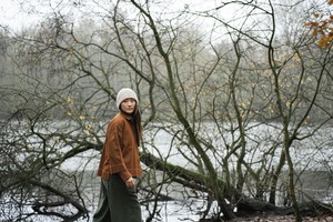 Dylan-Leigh Recycled Cotton Denim Overshirt in Bark Brown from Beaumont Organic