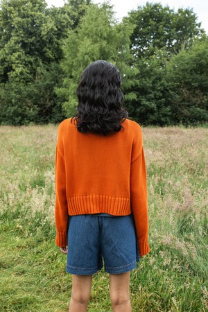 Sugi Organic Cotton Cardigan in Brick from Beaumont Organic