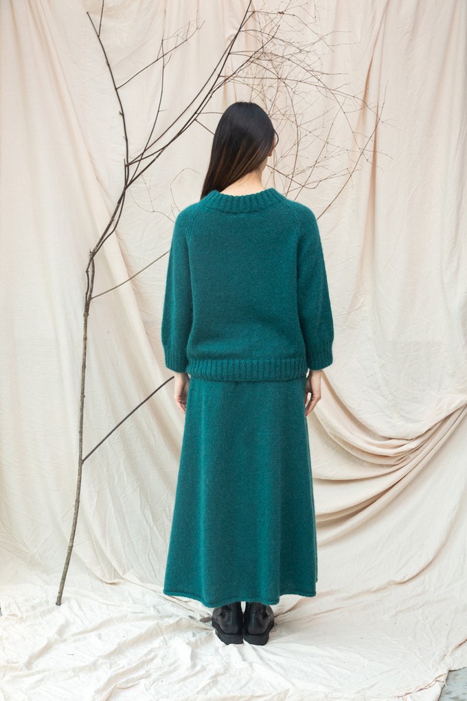 Rosalia Mohair Knitted Skirt in Pine by HANNAH BEAUMONT from Beaumont Organic