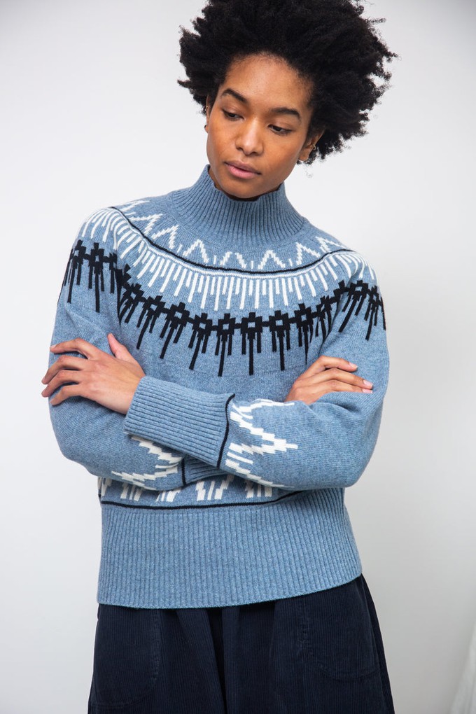 Hawthorne Recycled Wool Knitted Jumper in Sky Blue from Beaumont Organic
