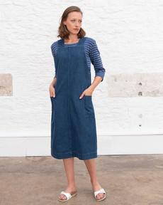 Caro Denim Pinafore Dress via BIBICO