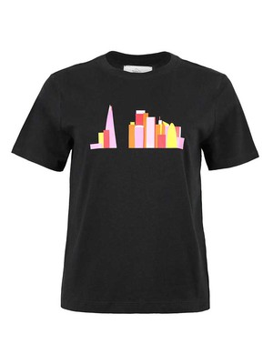 London Skyline Tee, Organic Cotton, in Black from blondegonerogue