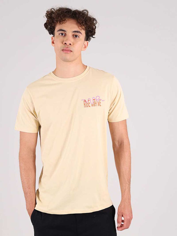 Roller Coaster Mens Tee, Organic Cotton, in Beige from blondegonerogue