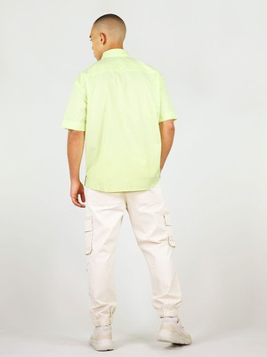 Ocean Drive Mens Relaxed Shirt, Upcycled Cotton, in Light Green from blondegonerogue