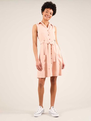 Happy-Go-Lucky Utility Dress, Lyocel, in Pink from blondegonerogue