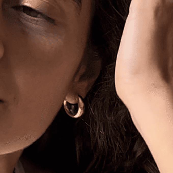 THE YUNA HOOP BLUE  - 18k gold vermeil from Bound Studios