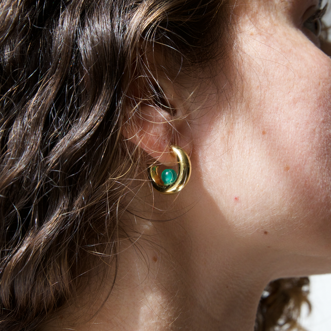 THE YUNA HOOP GREEN - 18k gold vermeil from Bound Studios