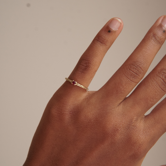 THE EMMA RING RED - solid gold from Bound Studios