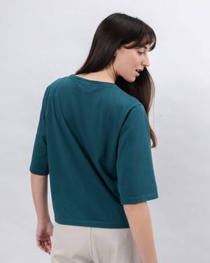 Peanuts Records Squared Tee Green from Brava Fabrics