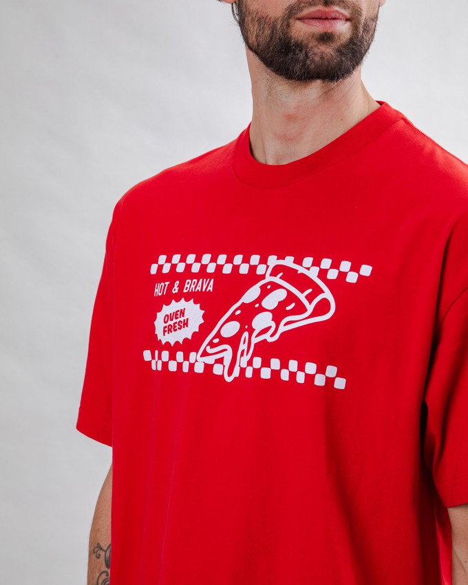 Hot & Brava Pizza Oversize T-shirt Red from Brava Fabrics