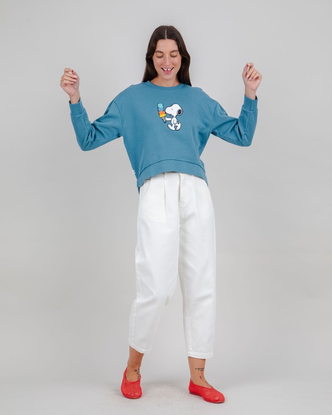 Peanuts Icecream Sweatshirt Blue from Brava Fabrics