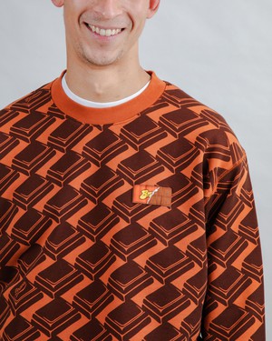 Choco Allover Sweatshirt Brown from Brava Fabrics