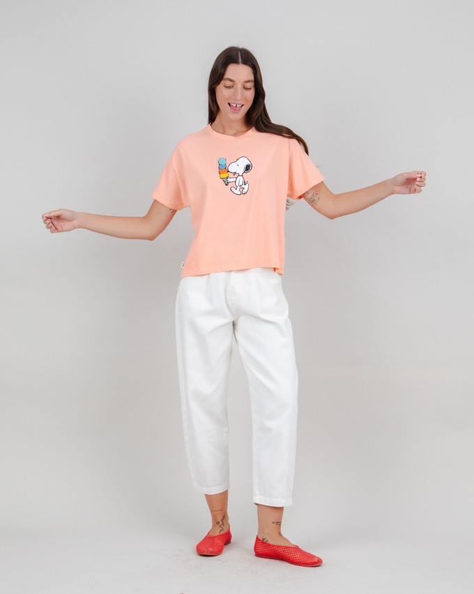 Peanuts Icecream Oversize Tee Pink from Brava Fabrics