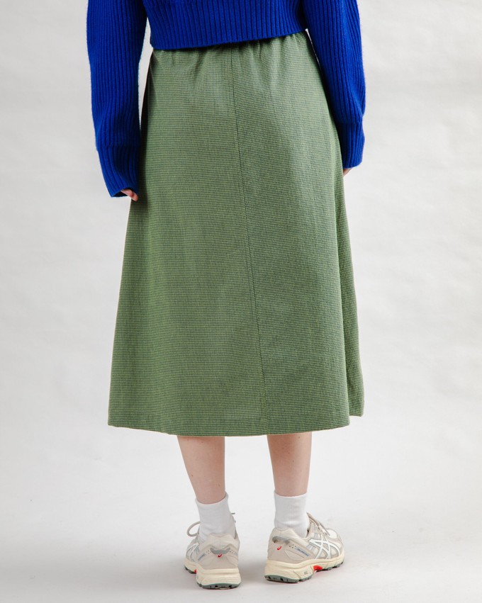 Checks Midi Skirt Olive from Brava Fabrics