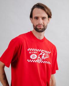 Hot & Brava Pizza Oversize T-shirt Red via Brava Fabrics
