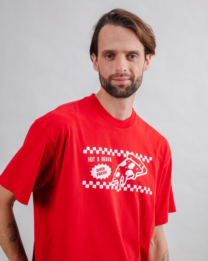 Hot & Brava Pizza Oversize T-shirt Red from Brava Fabrics