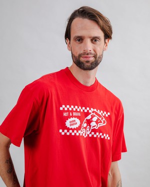Hot & Brava Pizza Oversize T-shirt Red from Brava Fabrics