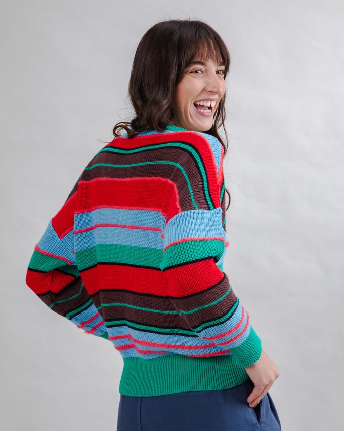 Multistriped Sweater Batwing from Brava Fabrics