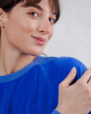 Velvet Raglan Sweatshirt Klein Blue from Brava Fabrics